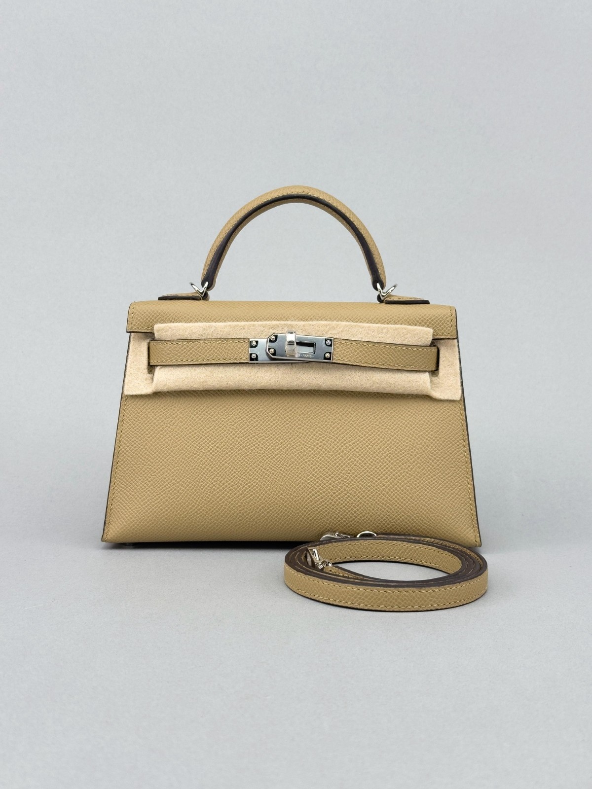 Hermes Mini Kelly II 20 Sellier Epsom Poussiere Palladium Hardware K Stamp 2025