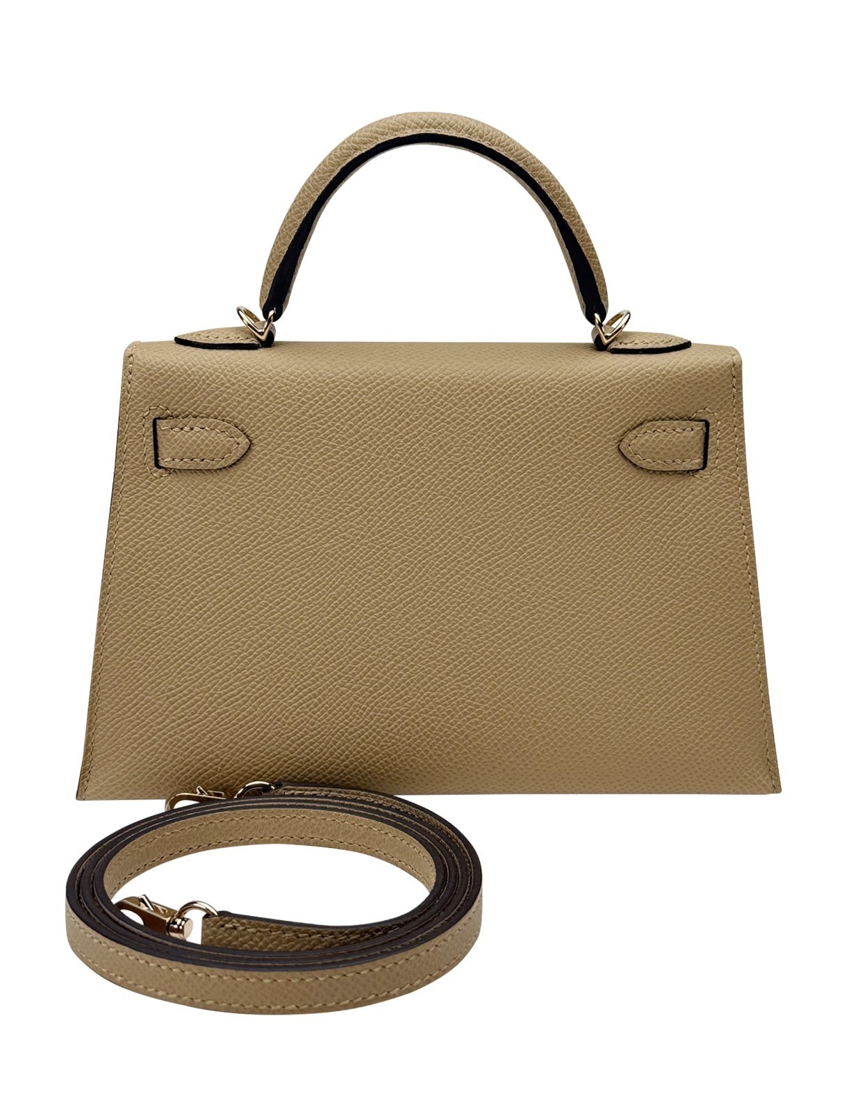 Hermes Mini Kelly 20 Sellier Epsom Poussiere Permabrass Hardware W Stamp 2025