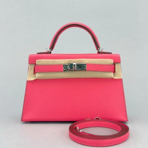 Hermes Mini Kelly 20 Sellier Epsom Rose Azalee Palladium Hardware W Stamp 2025