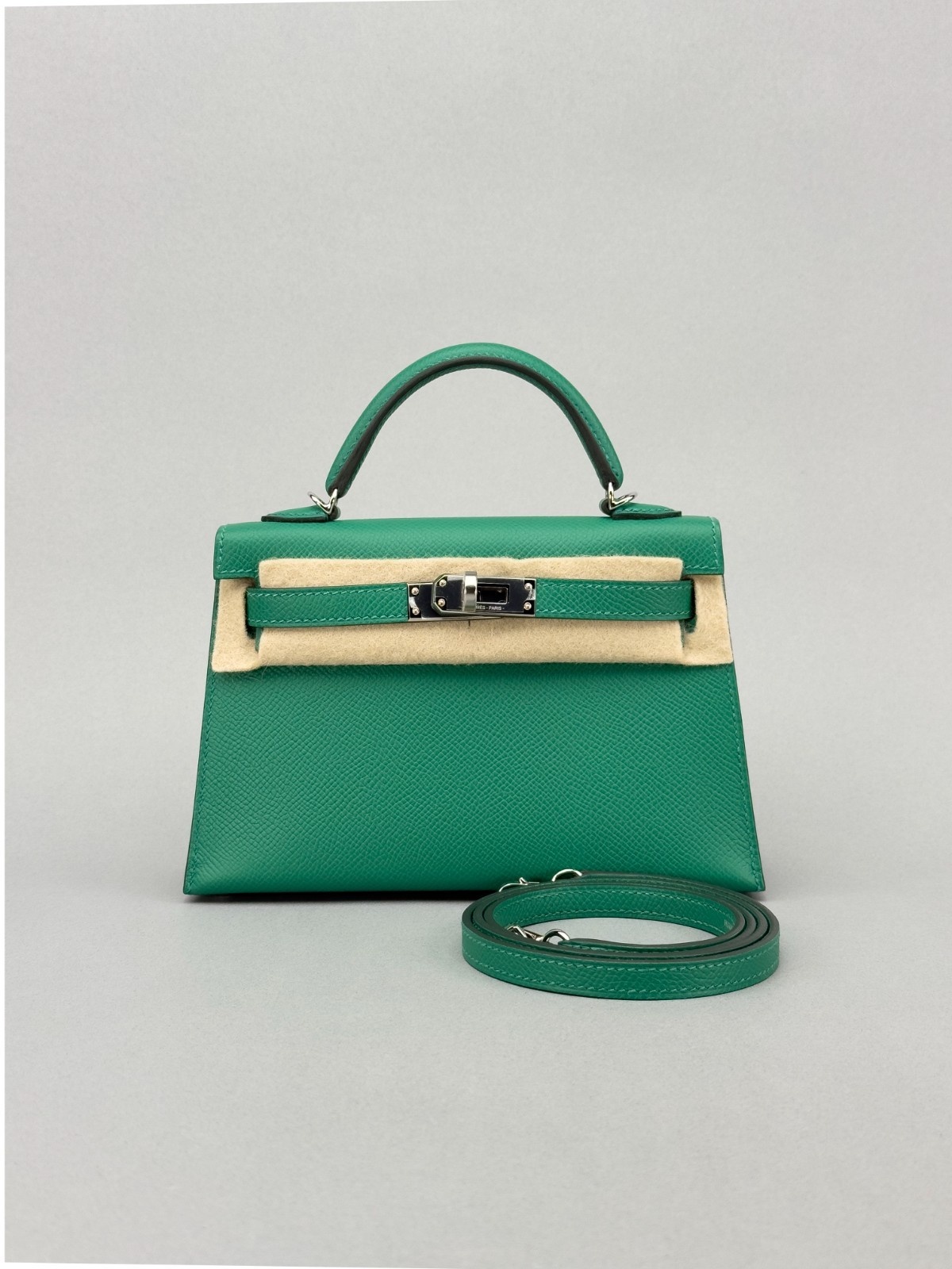 Hermes Mini Kelly 20 Sellier Epsom Vert Moyen Palladium Hardware W Stamp 2025