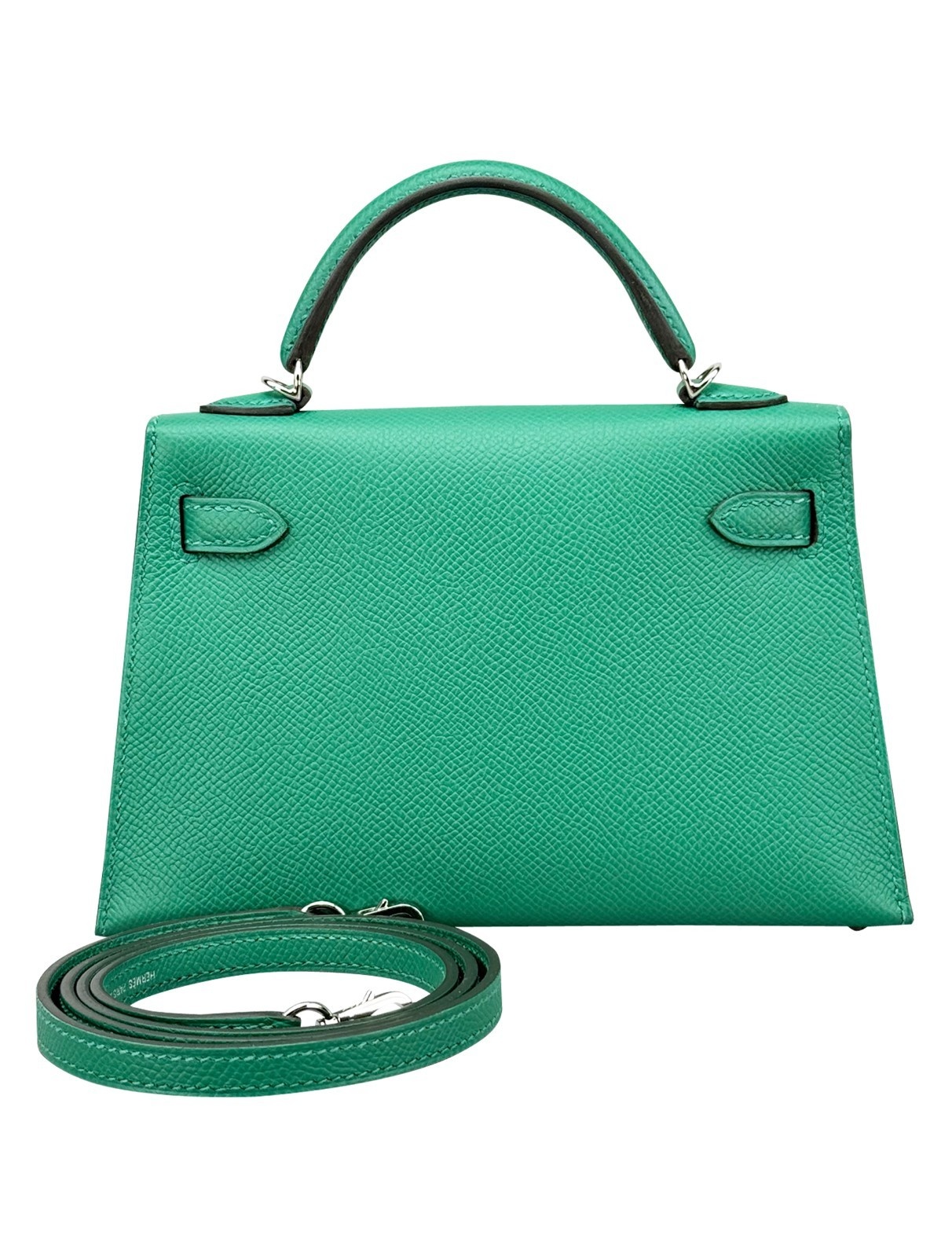 Hermes Mini Kelly 20 Sellier Epsom Vert Moyen Palladium Hardware W Stamp 2025