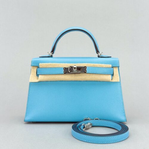 Hermes Mini Kelly 20 Sellier Madame Bleu Du Nord Palladium Hardware K Stamp 2025