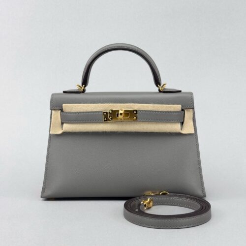 Hermes Mini Kelly II 20 Sellier Madame Gris Meyer Gold Hardware W Stamp 2025