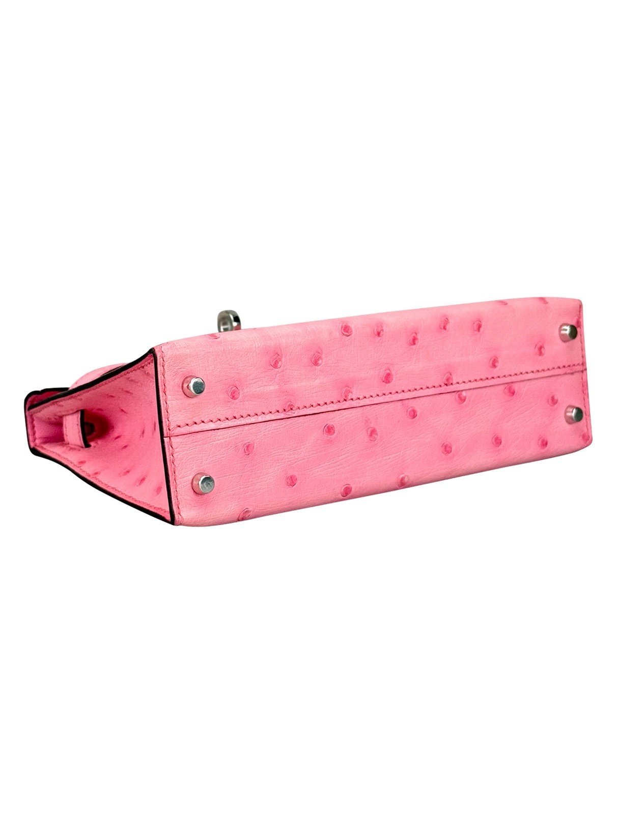 Hermes Mini Kelly 20 Sellier Ostrich Bubblegum Palladium Hardware Y Stamp 2020