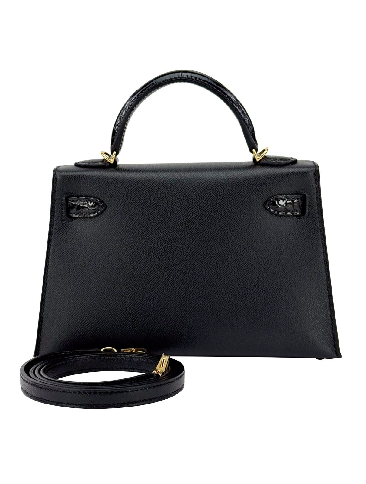 Hermes Mini Kelly 20 Touch Shiny Alligator Black/Noir Gold Hardware W Stamp 2025