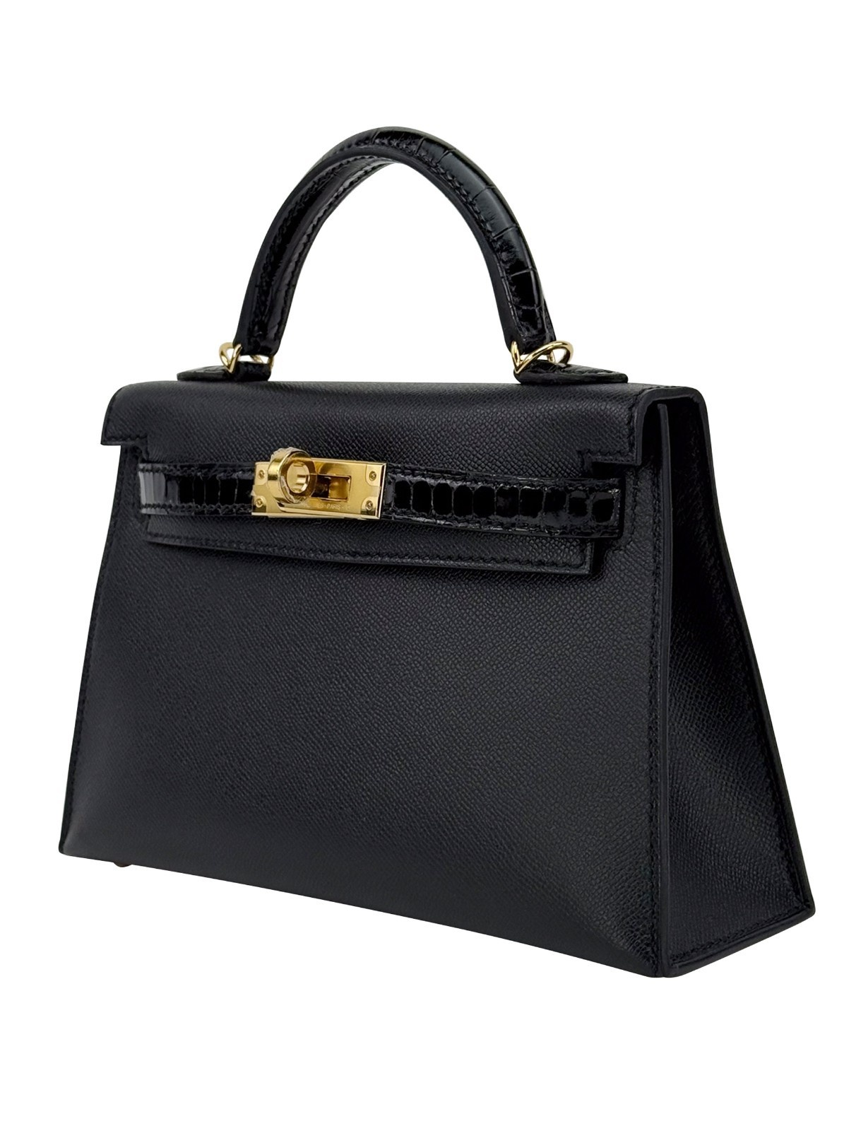 Hermes Mini Kelly 20 Touch Shiny Alligator Black/Noir Gold Hardware W Stamp 2025