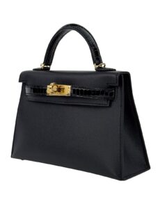 Hermes Mini Kelly 20 Touch Shiny Alligator Black/Noir Gold Hardware W Stamp 2025