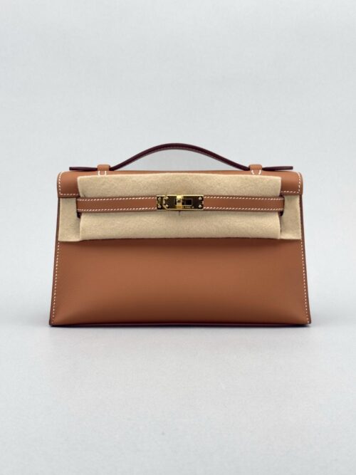 Hermes Mini Kelly Pochette Sellier Swift Gold Gold Hardware K Stamp 2025