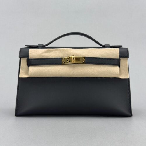 Hermes Mini Kelly Pochette Sellier Swift Black/Noir Gold Hardware K Stamp 2025