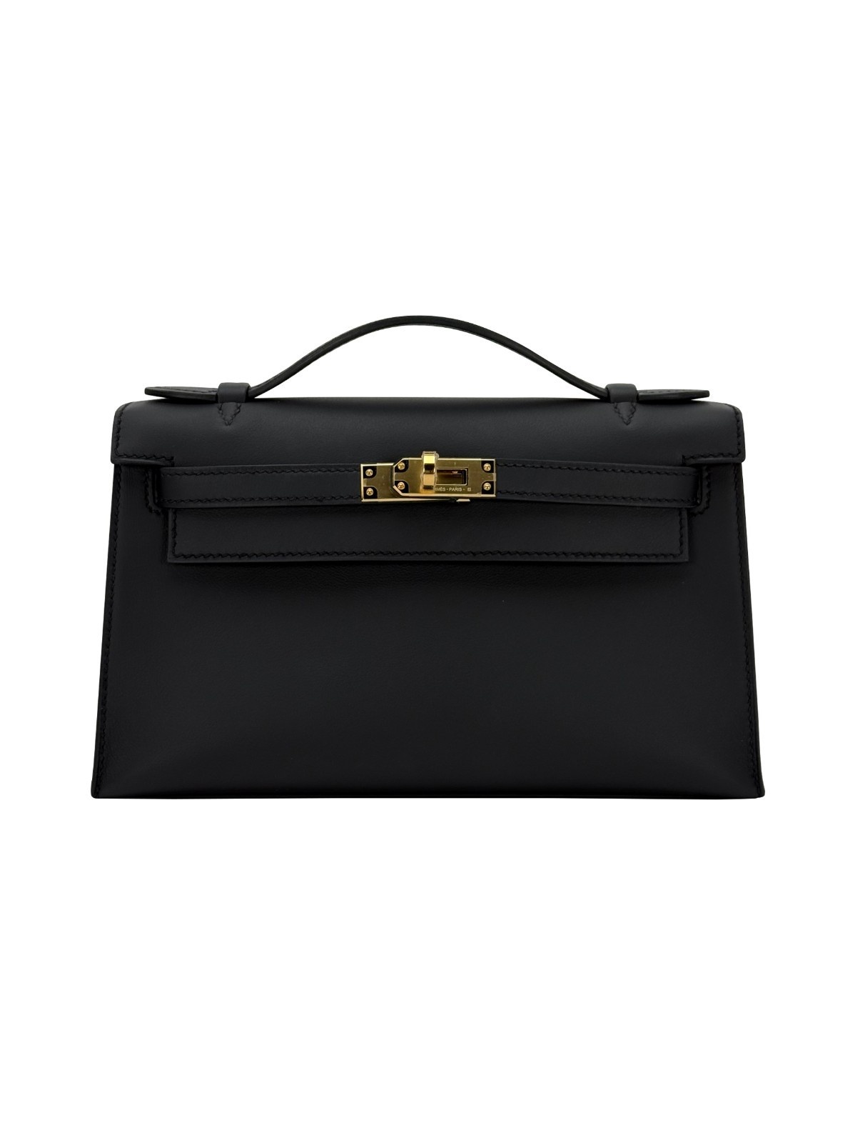 Hermes Mini Kelly Pochette Sellier Swift Black/Noir Gold Hardware K Stamp 2025