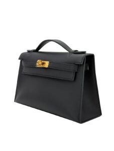 Hermes Mini Kelly Pochette Sellier Swift Black/Noir Gold Hardware K Stamp 2025