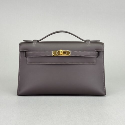 Hermes Mini Kelly Pochette Swift Bai Brun/ Chocolate Gold Hardware K Stamp 2025