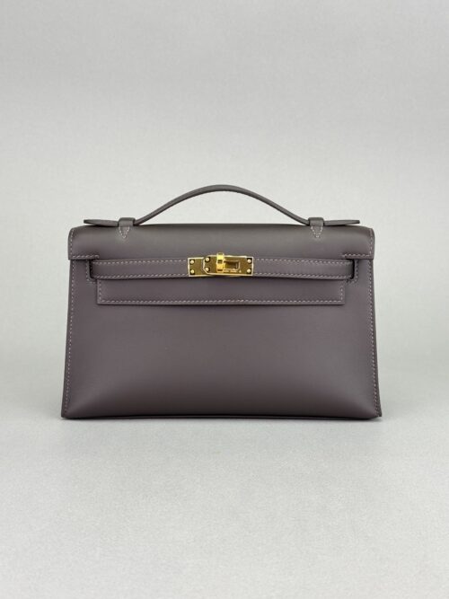 Hermes Mini Kelly Pochette Swift Bai Brun/ Chocolate Gold Hardware K Stamp 2025