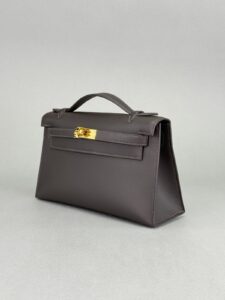 Hermes Mini Kelly Pochette Swift Bai Brun/ Chocolate Gold Hardware K Stamp 2025