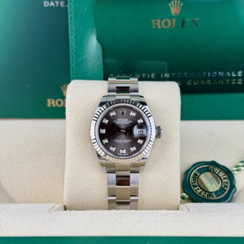 Rolex Datejust 28 Dark Grey Diamond Fluted Oyster 2026 Unworn 279174