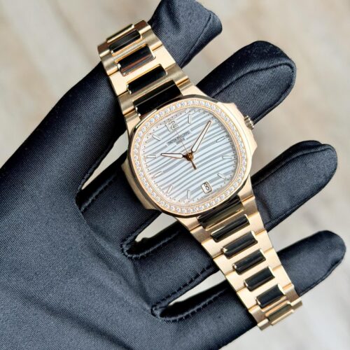 Patek Philippe Nautilus Silver Index Diamond Bracelet 7118/1200R-001