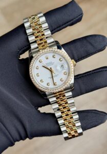 Rolex Datejust 36 White Diamond Bezel Jubilee Preowned 2011 116243