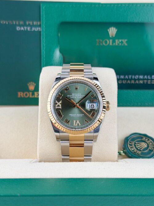 Rolex Datejust 36 Olive Green Roman VIIX Fluted Oyster 2026 Unworn 126233