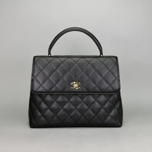 Chanel Matelasse Top Black Caviar Gold Hardware Preowned