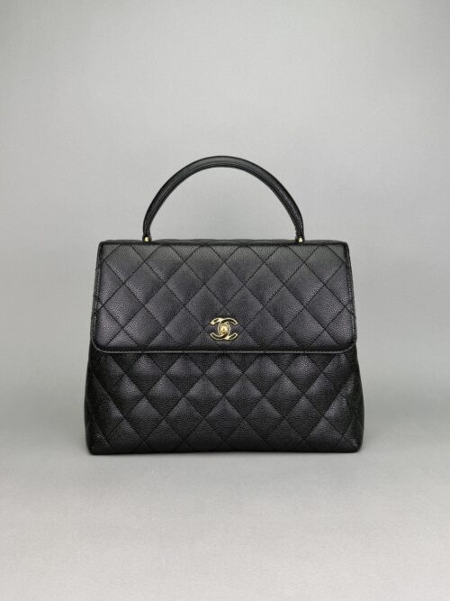 Chanel Matelasse Top Black Caviar Gold Hardware Preowned
