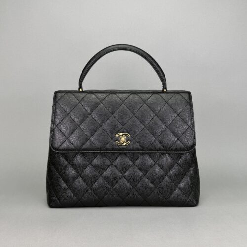 Chanel Matelasse Top Black Caviar Gold Hardware Preowned