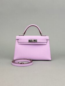 HERMES Mini Kelly 20 Sellier Epsom Guimauve Palladium Hardware K Stamp Unworn