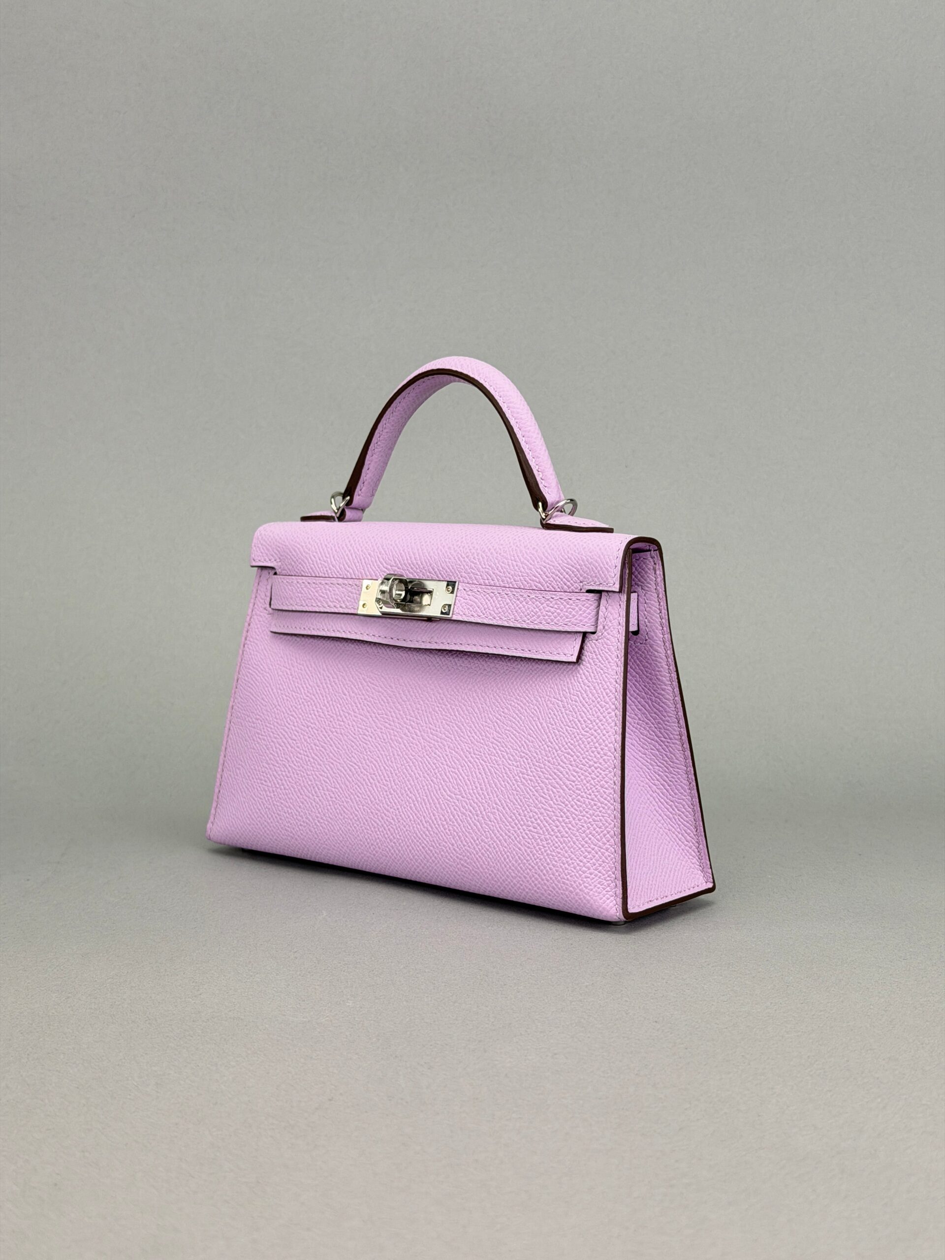 HERMES Mini Kelly 20 Sellier Epsom Guimauve Palladium Hardware K Stamp Unworn