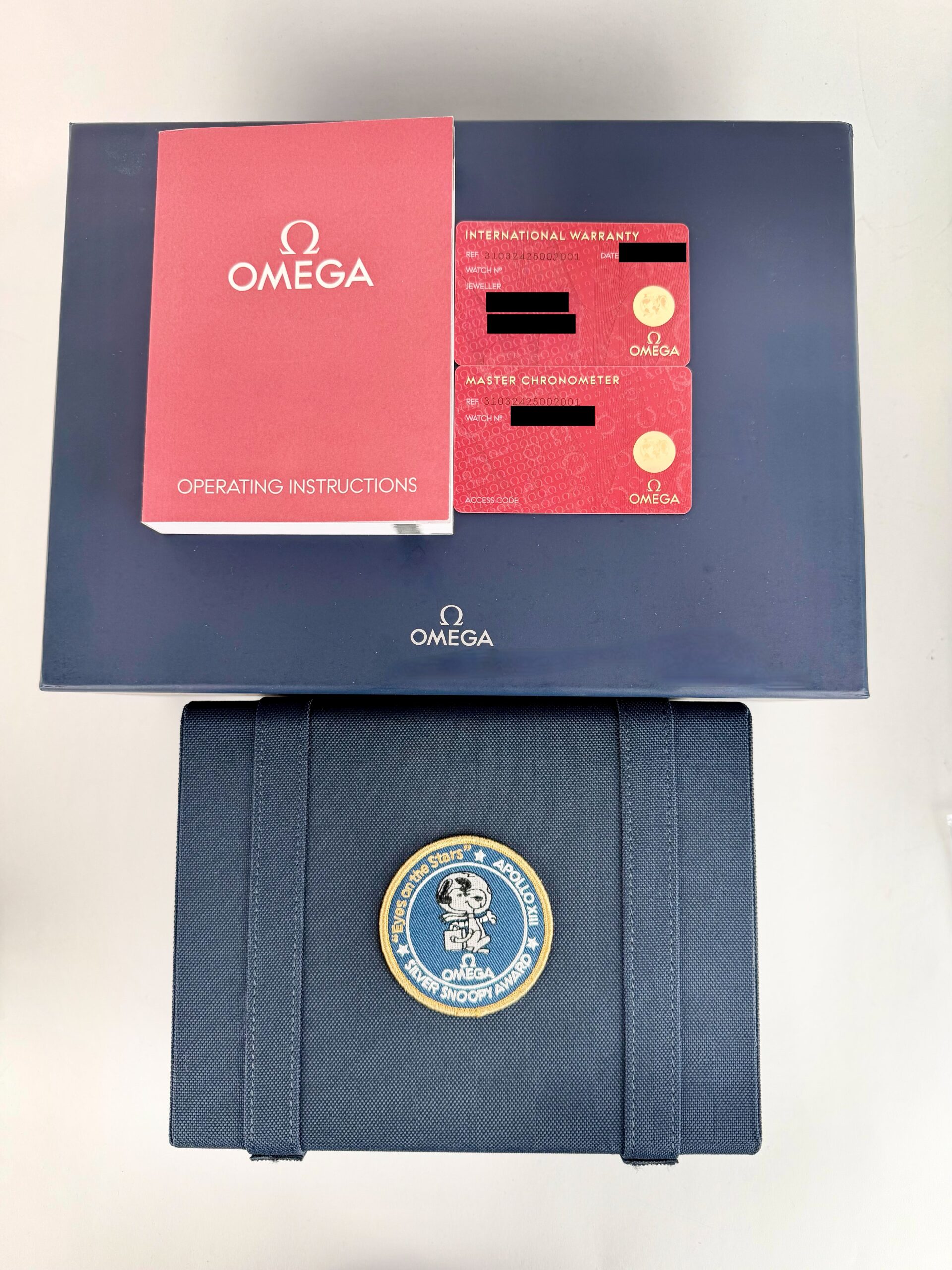 Omega Speedmaster Silver Snoopy Award Blue Strap 31032425002001 Unworn