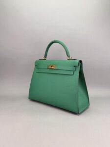 Hermes Kelly 32 Sellier Epsom Cactus Gold Hardware Preowned C Stamp
