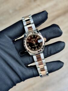 Rolex Datejust 31 Black Roman Domed Oyster Preowned 2012 178341