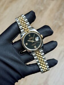 Rolex Datejust 36 Black Onyx Diamond Fluted Jubilee Preowned 2012 116233