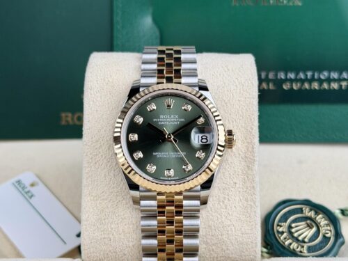 Rolex Datejust 31 Olive Green Diamond Fluted Jubilee 2026 Unworn 278273