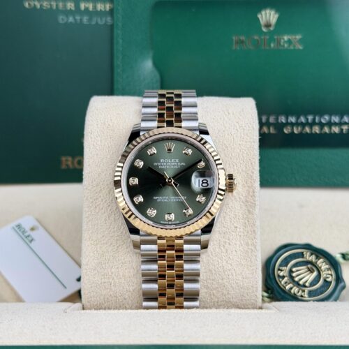 Rolex Datejust 31 Olive Green Diamond Fluted Jubilee 2026 Unworn 278273