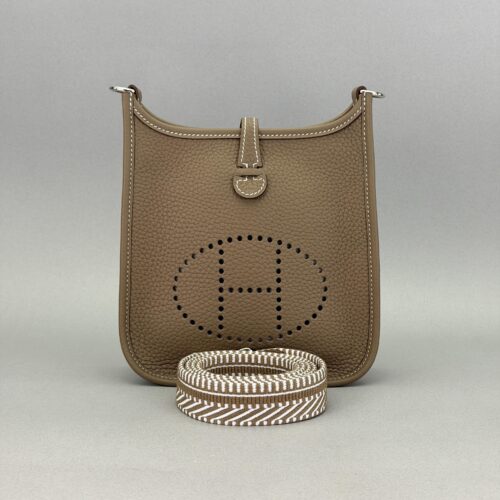 Hermes Mini Evelyne TPM Clemence Etoupe Palladium Hardware K Stamp 2026