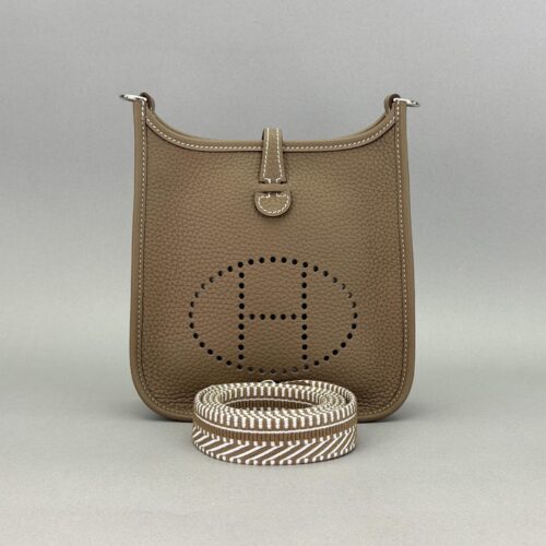 Hermes Mini Evelyne TPM Clemence Etoupe Palladium Hardware K Stamp 2026