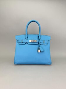 Hermes Birkin 30 Epsom Blue Du Nord Palladium Hardware Preowned D Stamp