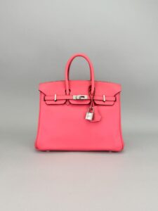 Hermes Birkin 25 Swift Rose Lipstick Palladium Hardware Preowned A Stamp