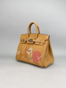 Hermes Birkin 25 Swift In and Out Biscuit Palladium Hardware Z Stamp 2021