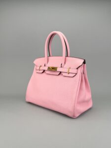 Hermes Birkin 30 Retourne Clemence Rose Sakura Gold Hardware Preowned T Stamp