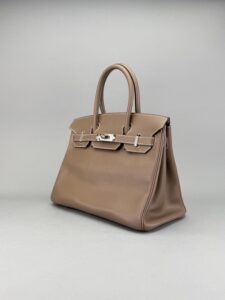 Hermes Birkin 30 Sellier Epsom Etoupe Etoupe Hardware Preowned Square O Stamp