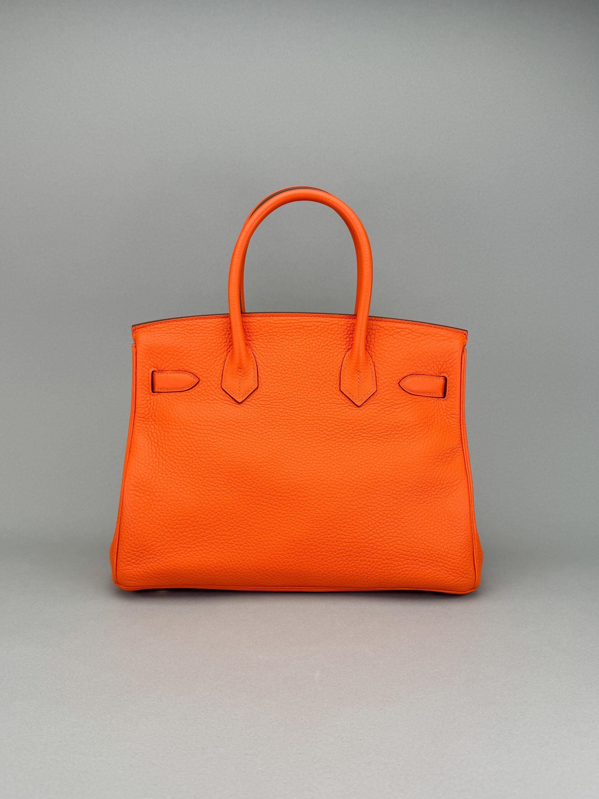 Hermes Birkin 30 Retourne Togo Orange Gold Hardware Preowned Y Stamp
