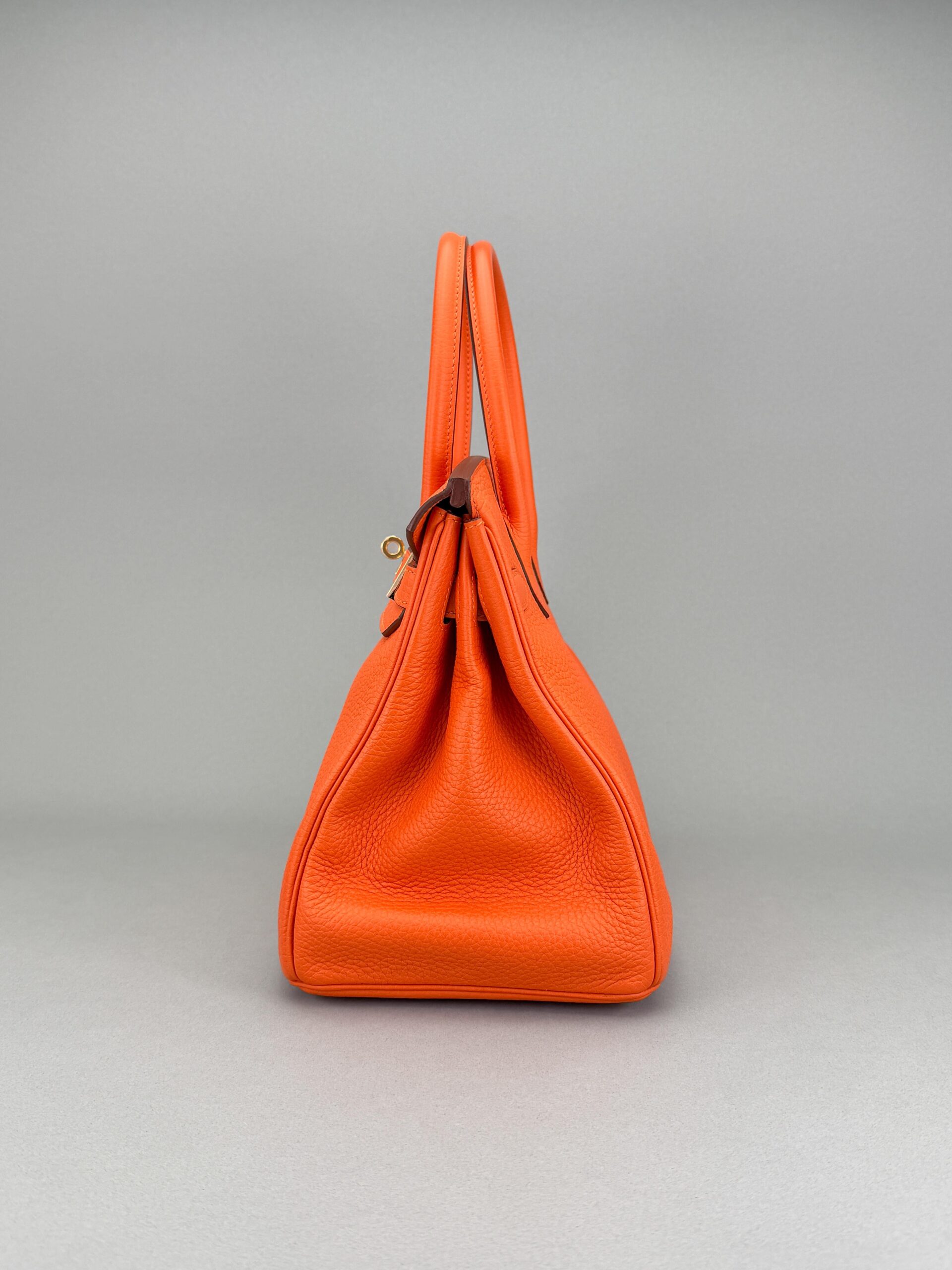 Hermes Birkin 30 Retourne Togo Orange Gold Hardware Preowned Y Stamp