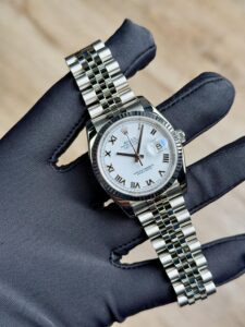 Rolex Datejust 36 White Roman Fluted Jubilee Preowned 2013 116234