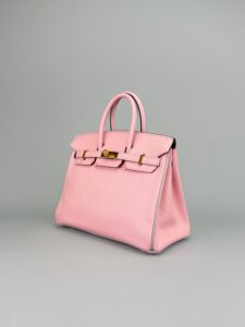 Hermes Birkin 25 Chevre HSS Rose Sakura/ Gris Perle Gold Hardware Preowned A