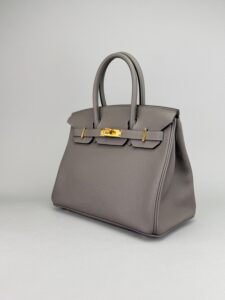 Hermes Birkin 30 Retourne Togo Gris Meyer Gold Hardware B Stamp 2023