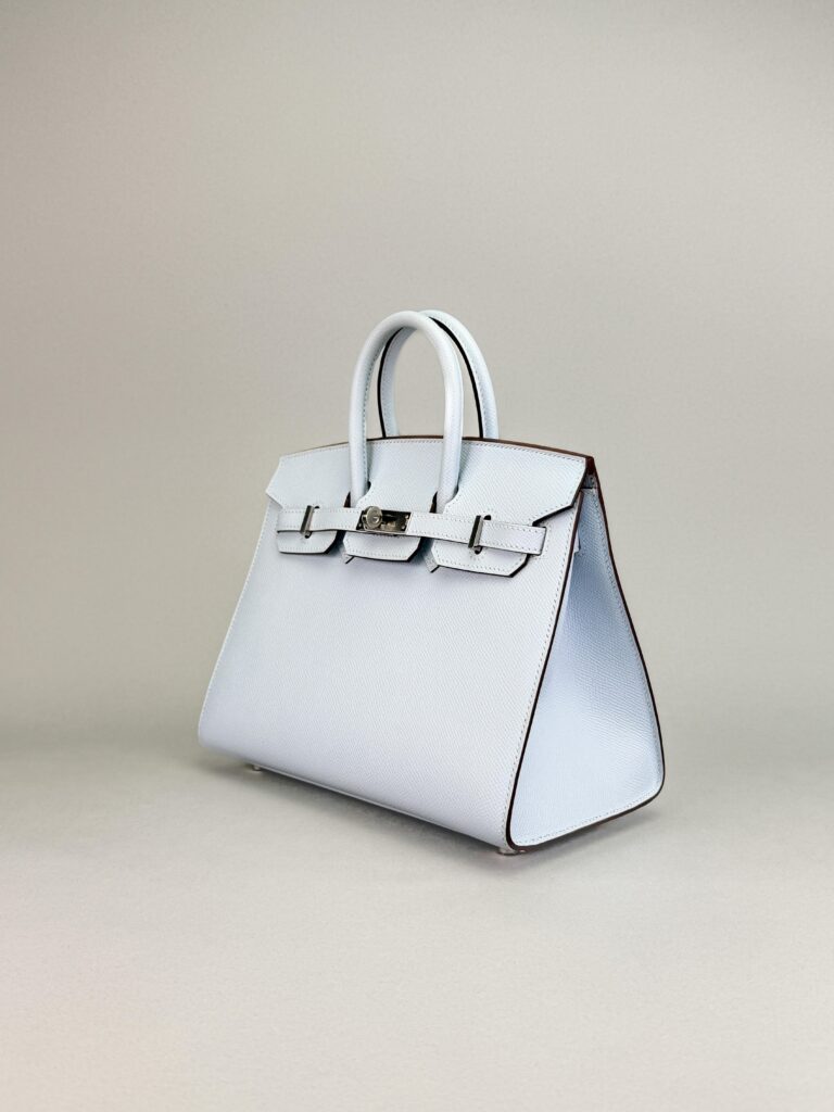 Hermes Birkin 25 Sellier Epsom Blue Brume Palladium Hardware U Stamp 2022