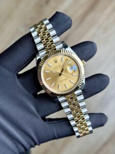 Rolex Datejust 41 Champagne Index Fluted Jubilee Preowned 2017 126333