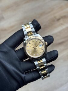 Rolex Datejust 41 Champagne Diamond Fluted Oyster Preowned 2014 116333
