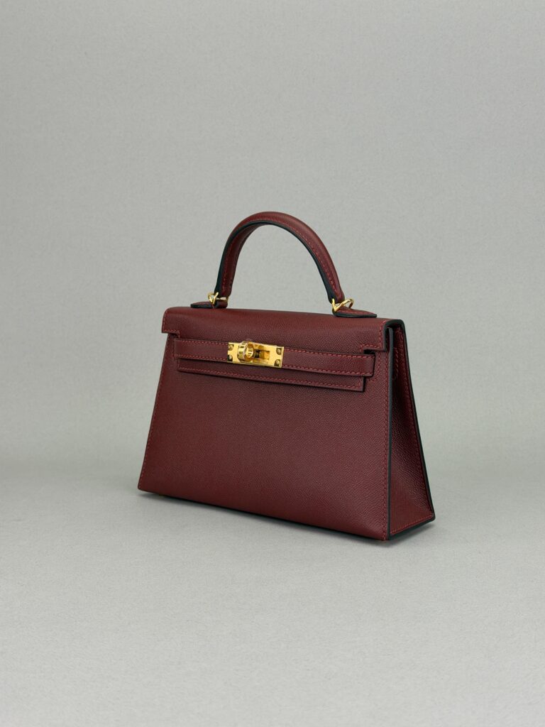 Hermes Mini Kelly 20 Sellier Madame Rouge H Gold Hardware W Stamp 2025