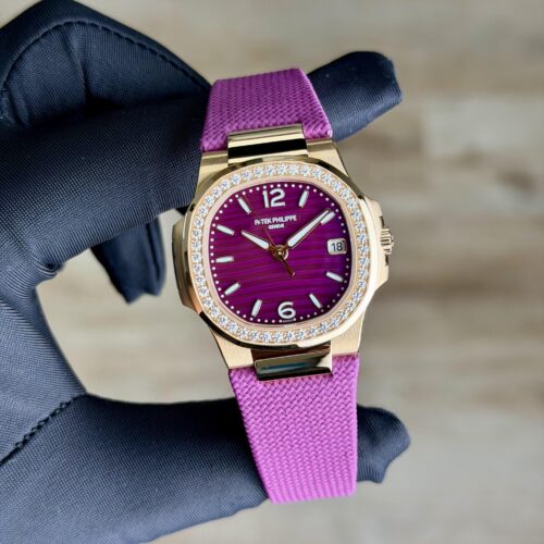 Patek Philippe Nautilus Purple Index Diamond Bezel Strap 2026 Unworn 7010R-013